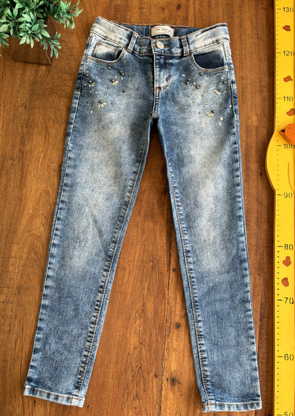 Calça Jeans Kids Denim Girls Pedras TAM 7/8 Anos
