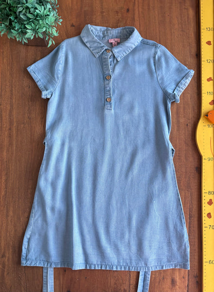 Vestido Infantil Victory Heart Jeans Laço TAM 8 Anos