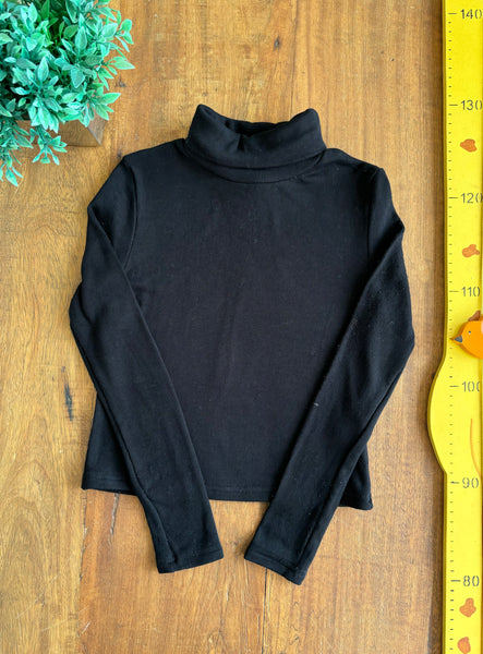 Blusa Canelada Infantil Shein Preta TAM 9 Anos