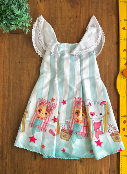 Vestido Infantil Festa Gabriela Aquarela TAM 8 Anos