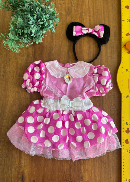 Fantasia Minnie Disney Original TAM 3 a 6 Meses