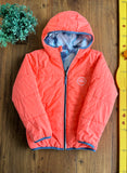 Jaqueta Puffer Laranja Neon Dupla Face Wedze TAM 7/8 Anos