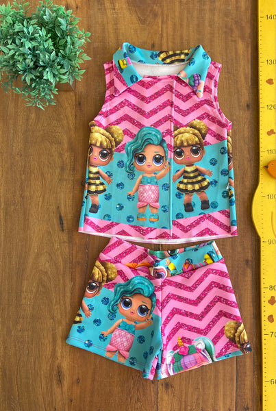 Conjunto Lol Colete e Shorts TAM 6 a 8 Anos