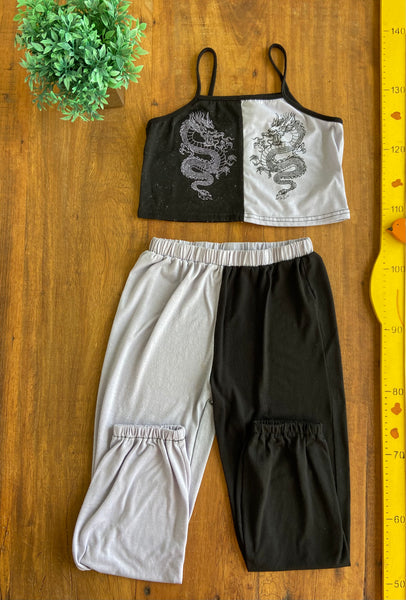 Conjunto Shein Malha Calça e Top TAM 10 Anos