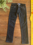 Calça Jeans Preta Bolsos Marisa TAM 8 Anos