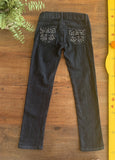 Calça Jeans Preta Bolsos Marisa TAM 8 Anos