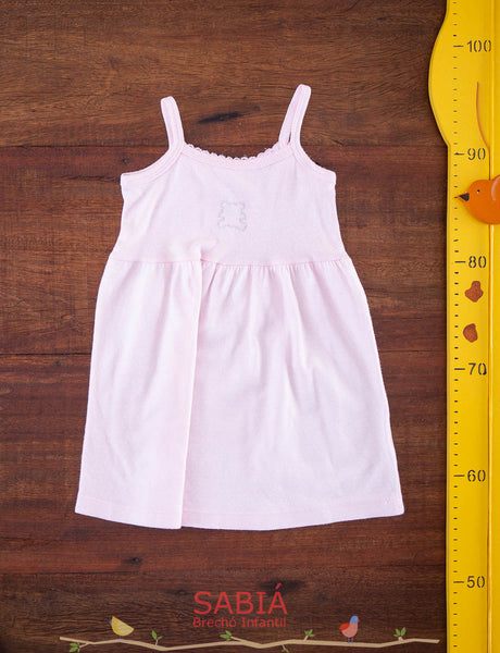 Vestido Bebe Teddy Boom Rosa Regata TAM 3 Meses