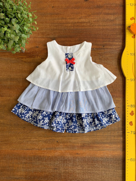 Vestido Camadas Estampa Azul | Usado| Bebe TAM P