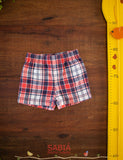 Shorts Vermelho Xadrez Sarja TAM 9 Meses