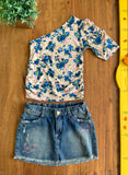 Conjunto Saia Jeans Marmelada TAM 10 Anos