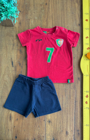 Conjunto Camiseta Portugal e Shorts Agathos TAM 18 a 24 Meses