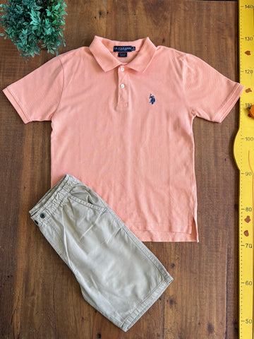 Conjunto Bermuda Fuzarka e Polo U.S Polo TAM 10 Anos