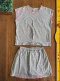 Conjunto Shorts Saia e Blusa Listras Elian TAM 12 Anos