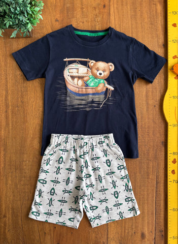 Conjunto Camiseta e Bermuda Moletom Milon TAM 4 Anos