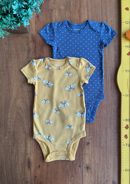 Conjunto Body Carter’s Bebê Borboletas Novo TAM 6 Meses