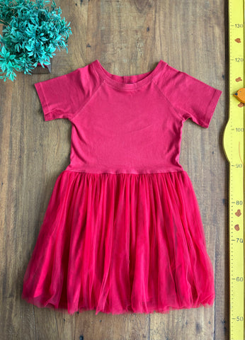 Vestido Saia Tule Vermelho TAM 8 Anos