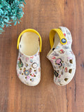 Crocs Infantil Estampado Praia com Alça Amarela e Jibbitz TAM 31 (US C13)