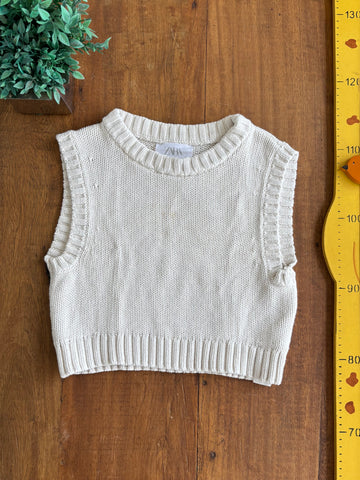 Cropped Trico Zara Infantil Creme TAM 9 - 10 Anos 140 cm