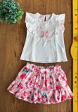 Conjunto Infantil Blusa Petit Cherrie e Saia Short Animê TAM 3 Anos