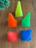 Kit 5 Cones e 1 Círculo Infantil de Plástico Resistente