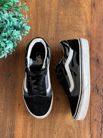 Tênis Vans Infantil Old Skool Flame Preto e Cinza TAM 31
