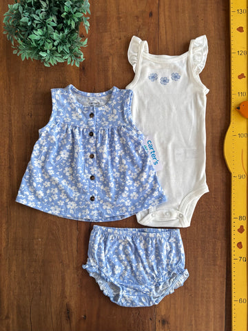 Conjunto Carter's 3 Pecas Floral Novo TAM 12 Meses