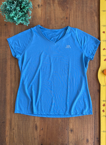 Camiseta Feminina de Corrida Run Dry Azul Ginastica TAM 12 a 14 Anos
