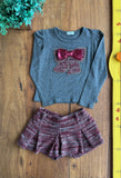 Conjunto Infantil Beatriz Mistrello Saia Shorts e Blusa Laço TAM 2 Anos