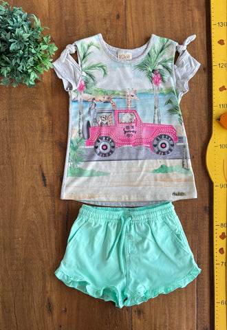 Conjunto Infantil Kukiê Girafa e Shorts Poim TAM 4 Anos