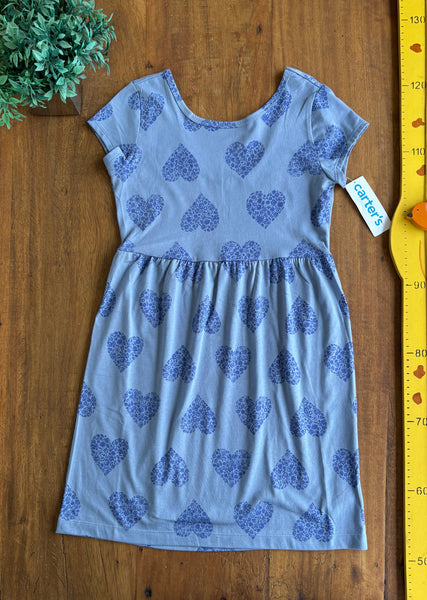 Vestido Infantil Coração Azul Carter’s Novo TAM 5 Anos