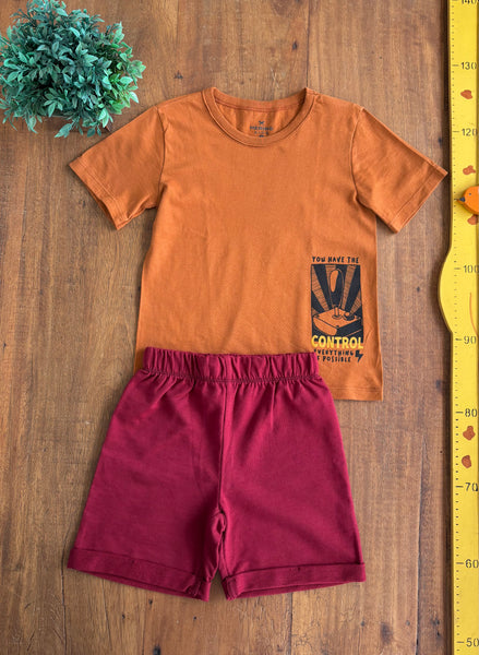Conjunto Camiseta e Bermuda Moletom Hering Kids TAM 4 Anos