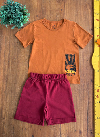 Conjunto Camiseta e Bermuda Moletom Hering Kids TAM 4 Anos