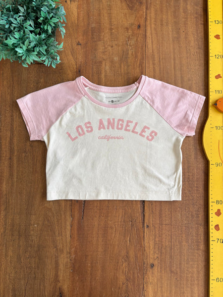 Camiseta Crooped Reglan Los Angeles Pool by Riachuelo TAM 12 Anos