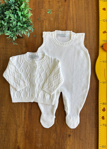 Conjunto Tricot Branco Baby Boom TAM Recém-Nascido
