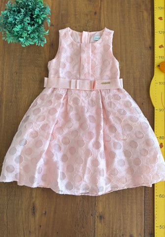 Vestido Momi Infantil Tule Bolas Bordado TAM 4 Anos