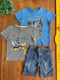Kit 2 Camisetas e Bermuda Jeans Oshkosh TAM 5 Anos