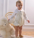 Conjunto Bebê Jardineira e Body 100% Pima Vichy Areia Little Bloom TAM 3 Meses