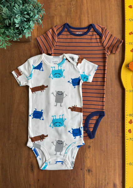 Conjunto Body Carter’s Bebê Estampado Novo TAM 18 Meses