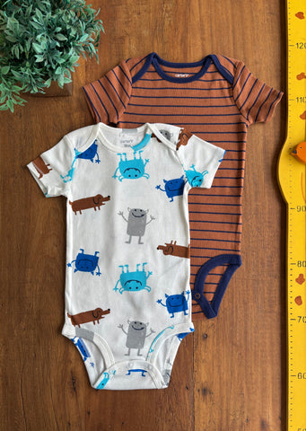 Conjunto Body Carter’s Bebê Estampado Novo TAM 18 Meses