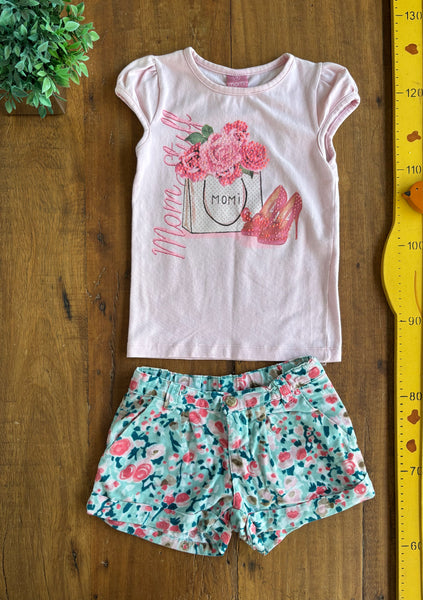 Conjunto Infantil Momi Camiseta e Shorts Cotele TAM 3 Anos