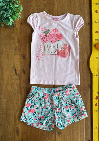 Conjunto Infantil Momi Camiseta e Shorts Cotele TAM 3 Anos