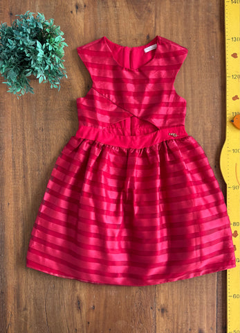 Vestido Mon Sucré Infantil Vermelho Festa com Fechamento em Zíper TAM 6 Anos