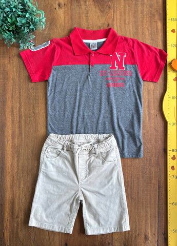 Conjunto Infantil Bermuda Zara Boys e Polo TAM 6 Anos