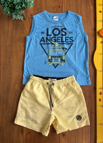 Conjunto Pool Kids Infantil Camiseta e Shorts Tactel TAM 6 Anos