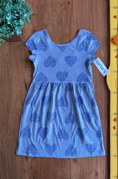 Vestido Infantil Corações Azul Carter’s Novo TAM 8 Anos