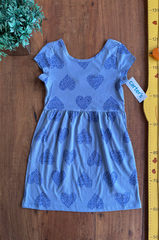 Vestido Infantil Corações Azul Carter’s Novo TAM 8 Anos