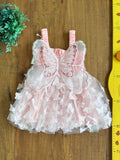 Vestido de Festa Bebê Borboleta Rosa TAM 3 a 6 Meses (40 cm)