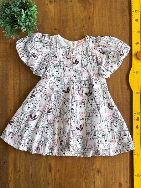 Vestido Infantil Mon Sucré Animais TAM 4 Anos