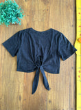 Blusa Cropped Bobbylulu Laço Preta TAM 14 Anos