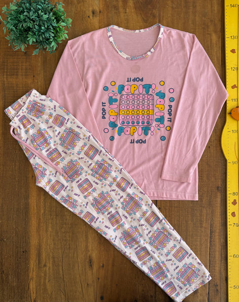 Pijama Infantil Petit Poa Pop it TAM 14 Anos